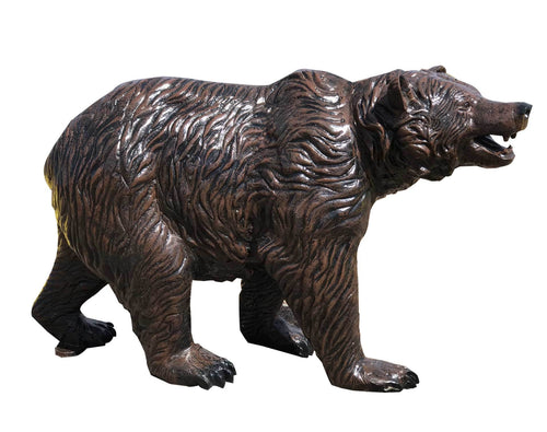 Small Walking Bear Aluminum Garden Statue