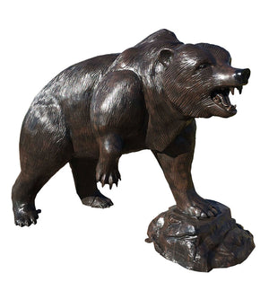 Large Grizzly Bear on the Rock Aluminum Outdoor Statues