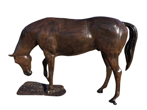 Grazing Horse Aluminum Outdoor Statue