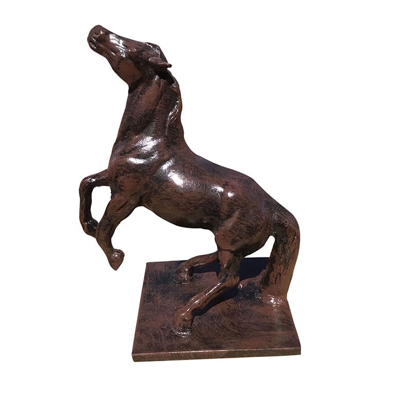 Desktop Rearing Horse on Base Aluminum Home Decor