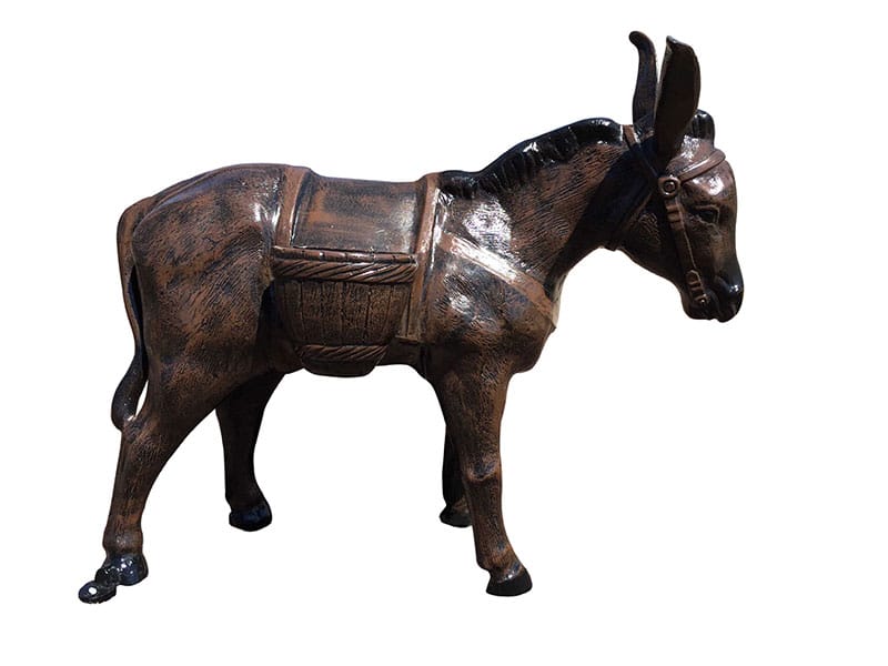 Burro/Donkey with Basket Aluminum Outdoor Statues