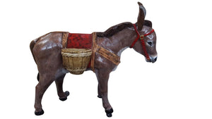 Burro/Donkey with Basket Custom Painted Aluminum Outdoor Statues