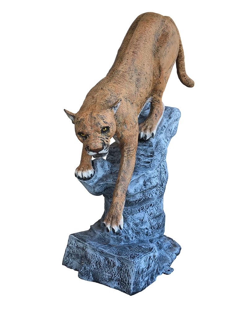 Life-Like Cougar on the Rock Aluminum Outdoor Decor
