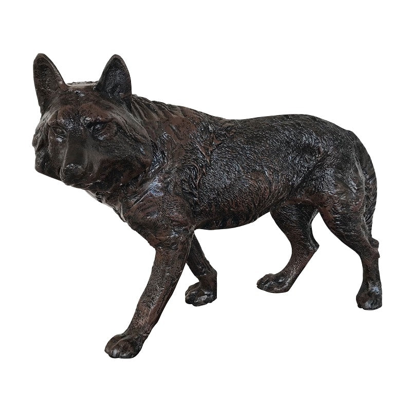 Small Standing Coyote Aluminum Garden Décor