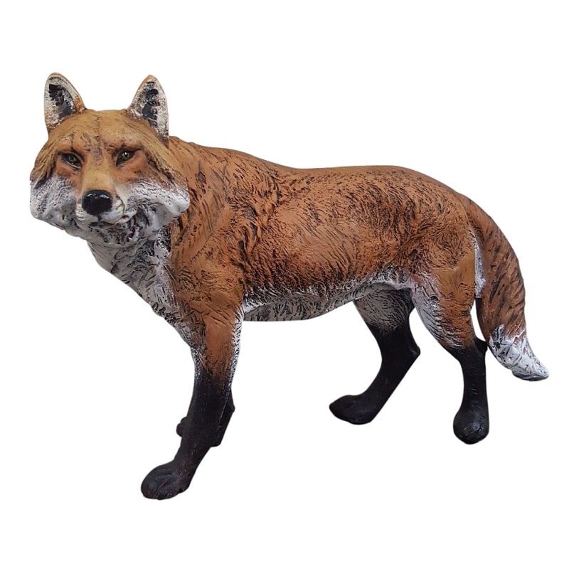 Life-like Looking Small Standing Fox Aluminum Garden Statue