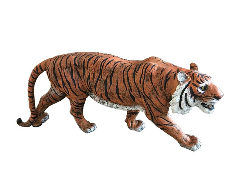 Custom Painted Bengal Walking Tiger Aluminum Outdoor Decor