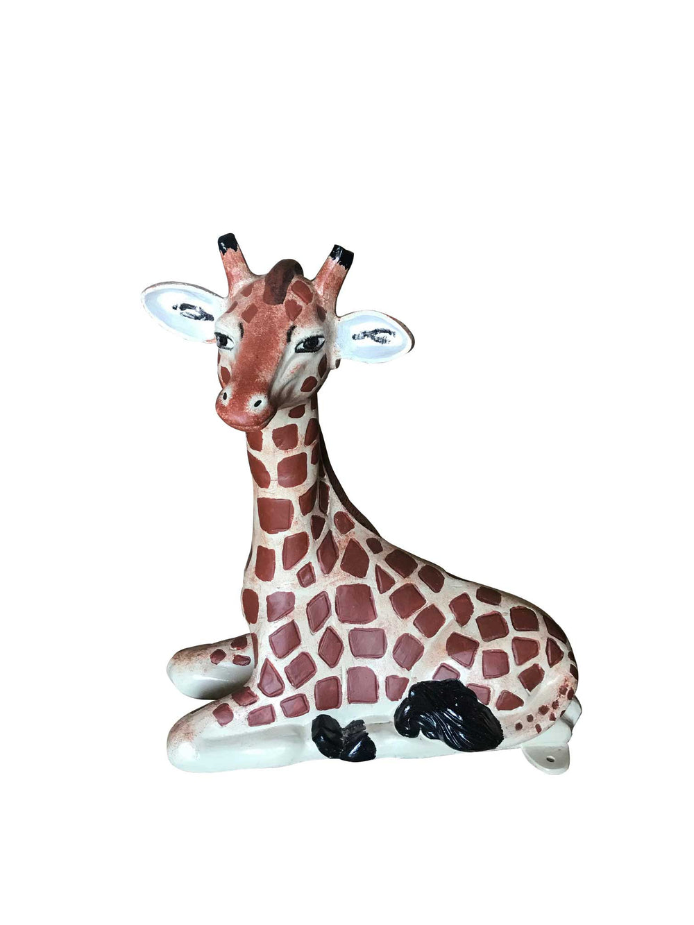 Custom Painted Baby Laying Giraffe Aluminum Garden Décor