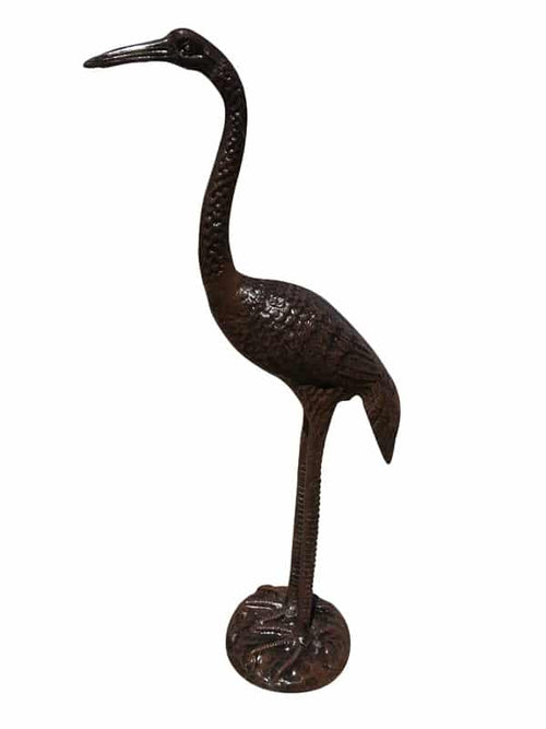 Standing Crane Head Up Aluminum Garden Decor