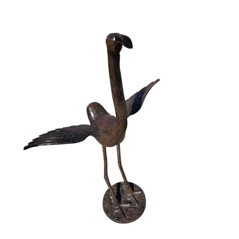 Standing Flamingo Aluminum Garden Decor
