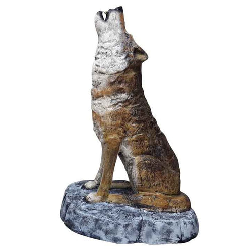 Howling Wolf in Natural Color Aluminum Outdoor Statue