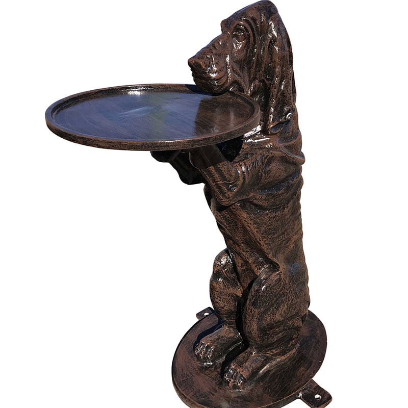 Basset Hound Dog Holding a Tray Aluminum Home Decor