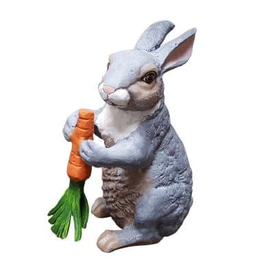 Rabbit Eating a Carrot Aluminum Indoor/Outdoor Statues