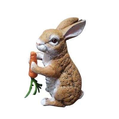 Rabbit Eating a Carrot Aluminum Indoor/Outdoor Statues