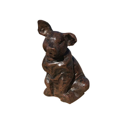 8" Sitting Pig Aluminum Home Decor