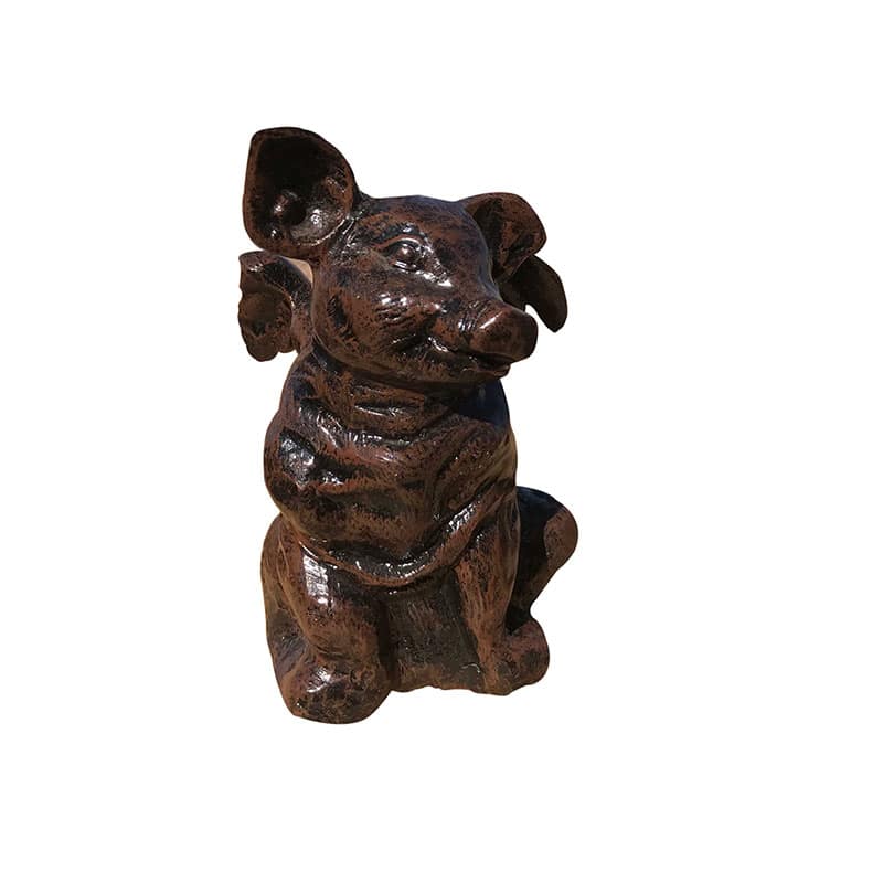 8" Sitting Pig with Wings Aluminum Home Decor