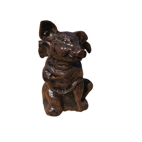 8" Sitting Pig with Wings Aluminum Home Decor