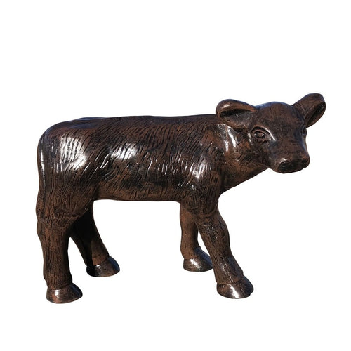 Little Calf Head Turning Aluminum Garden Statues