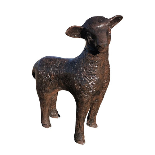 Small Sheep Head Turned Right Aluminum Garden Decor