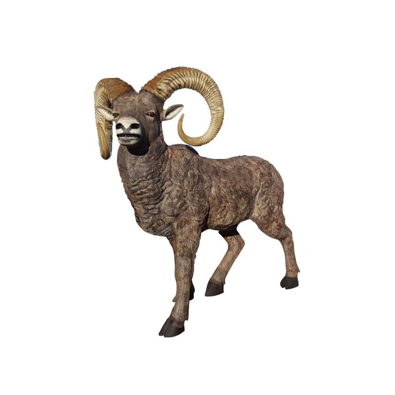 Natural Color Large Mountain Ram Aluminum Outdoor Statues