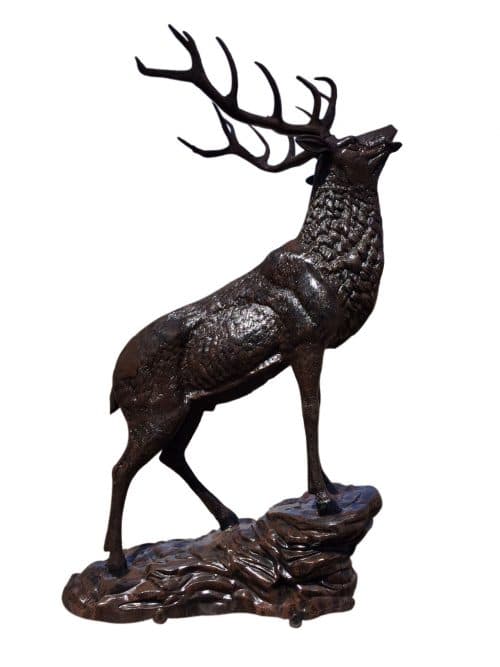 Elk on the Rock Aluminum Outdoor Statues