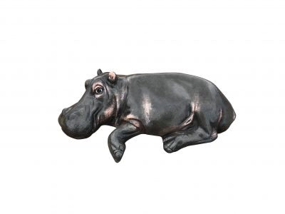 Family of Hippos (Natural Color) Aluminum Outdoor Statues
