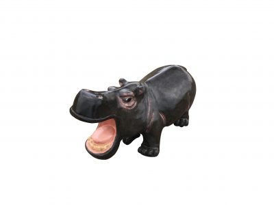 Family of Hippos (Natural Color) Aluminum Outdoor Statues