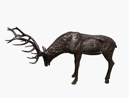 Grazing Elk Aluminum Garden Decor