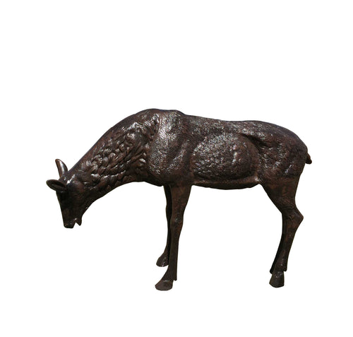 Family of Elk Aluminum Outdoor Statues in Bronze Finished Paint