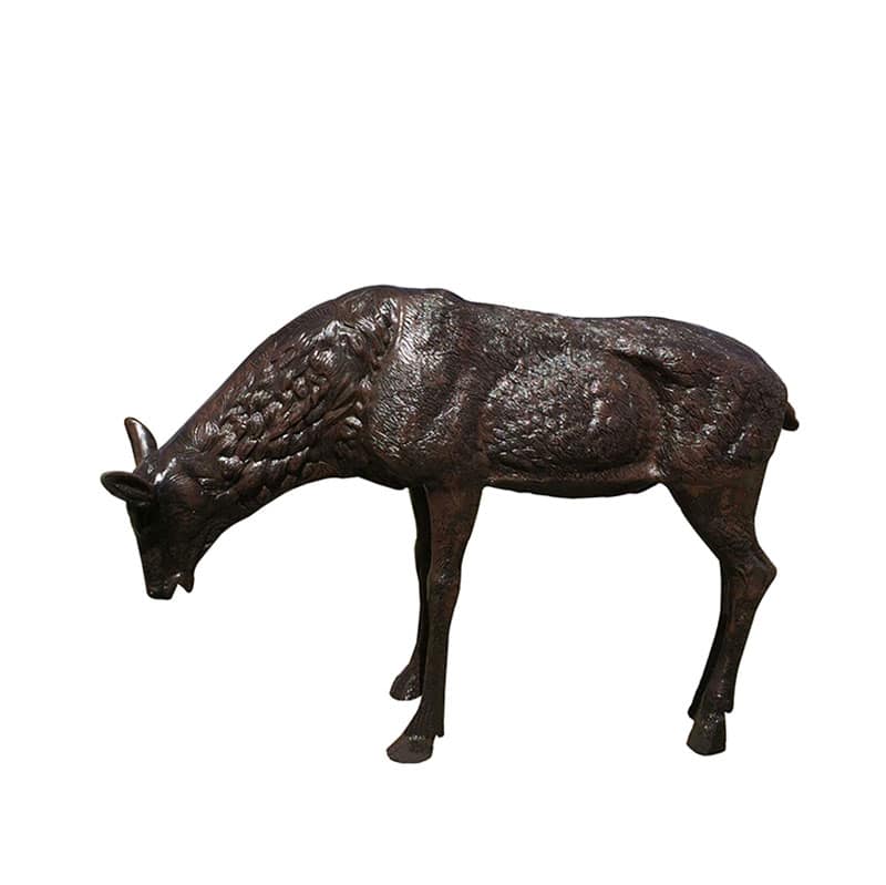 Female Grazing Elk Aluminum Outdoor Decor
