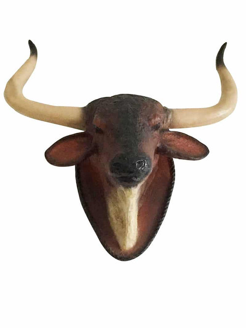 Brahma Head Wall Mount Aluminum Home Decor
