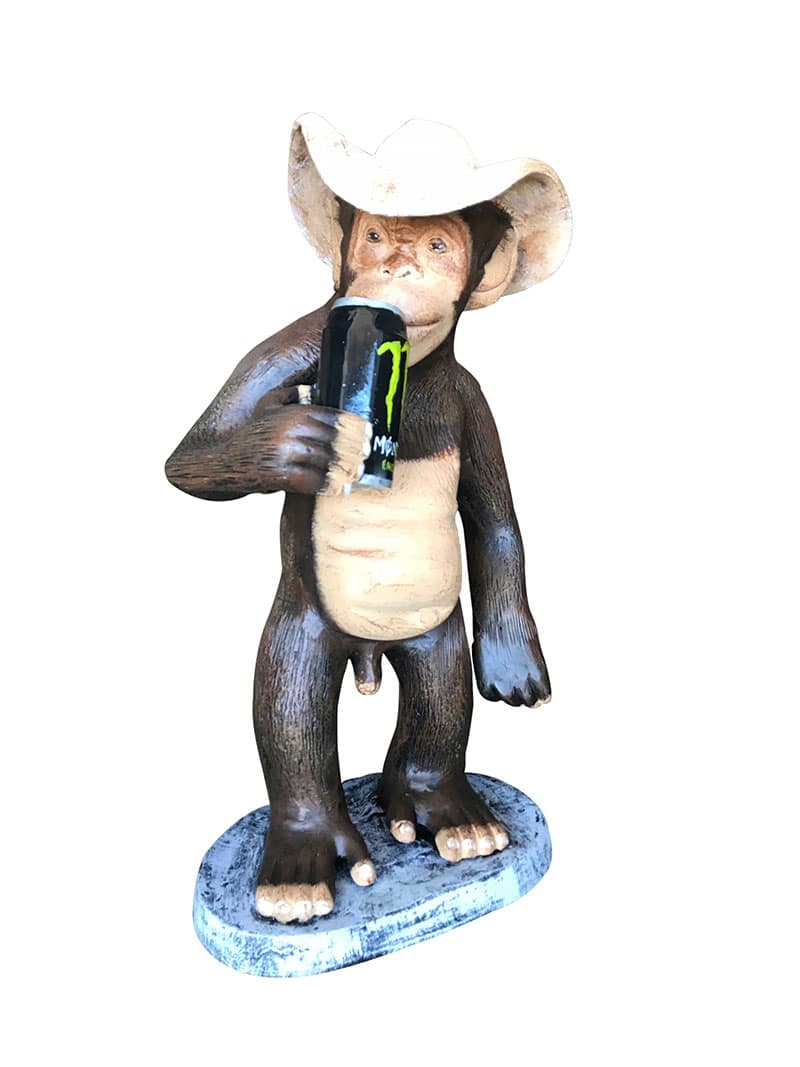 Cool Looking Monkey Custom Painted Aluminum Indoor/Outdoor Statues