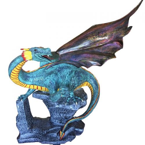 Small Winged Dragon on the Rock Aluminum Home Decor