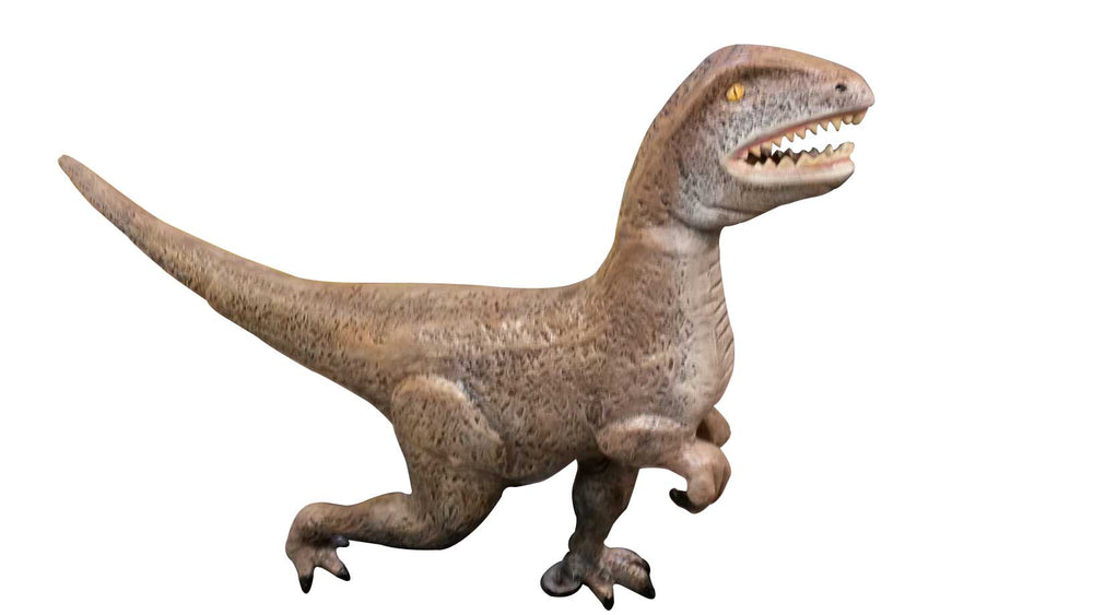 Natural Colored 31? Tall Raptor Dinosaur Aluminum Garden Decor