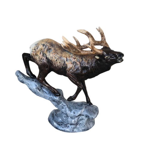 Desktop Elk on the Rock Custom Painted Aluminum Home Decor