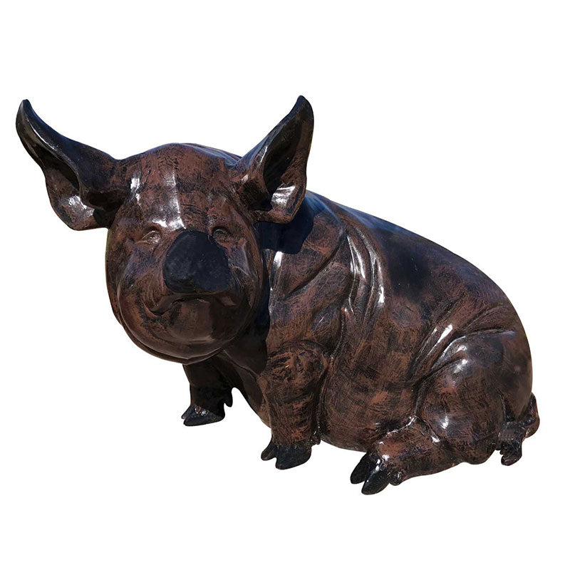 Sitting Mama Bellied Pig Aluminum Garden Statues