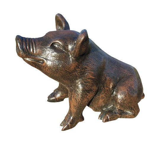Baby Pig Sitting Aluminum Garden Statues