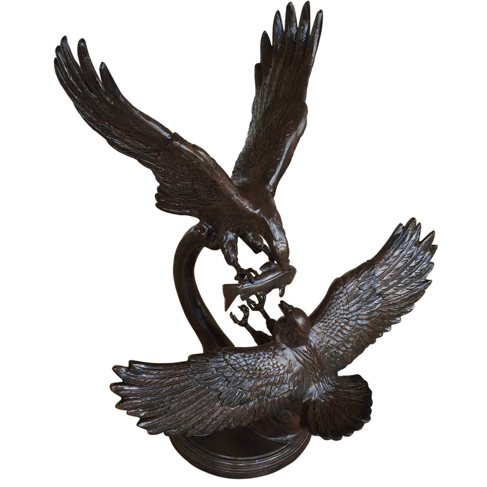 Fighting Eagle with Fish Aluminum Garden Statues