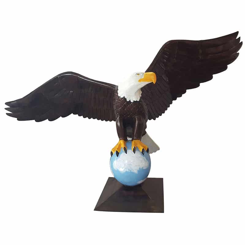 10 Ft Large Flying Eagle on Ball Aluminum Outdoor Decor