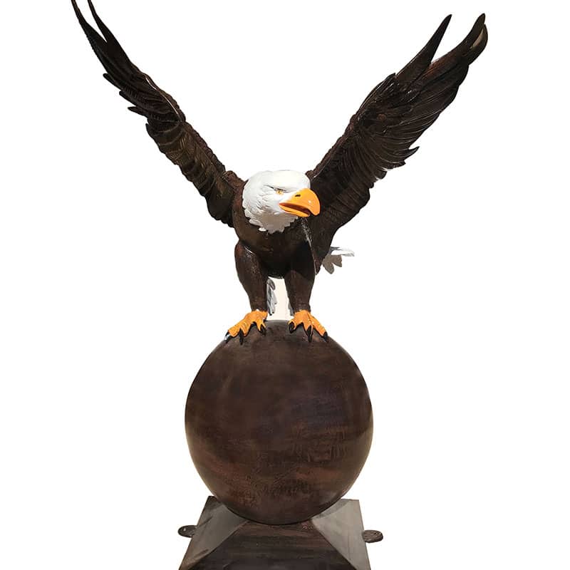 Large Eagle with Talons on Ball Aluminum Home Decor
