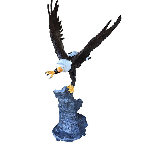 Large Eagle on Rock Aluminum Outdoor Statues