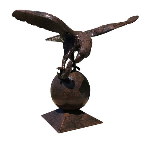 Small Eagle on a Ball Aluminum Home Decor