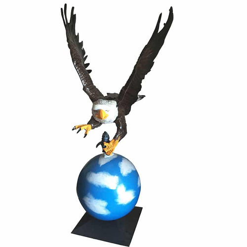 Large Eagle with Fish on Ball Aluminum Home Decor