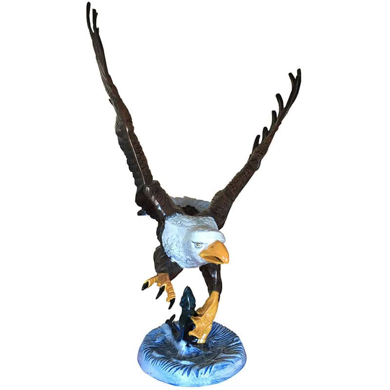 Large Eagle with Fish Aluminum Home Decor