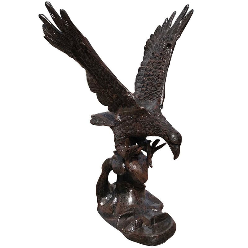 Black Eagle on Water Aluminum Garden Statues