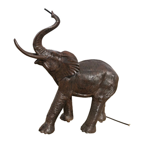 Medium Elephant with Water Spout Aluminum Outdoor Statues