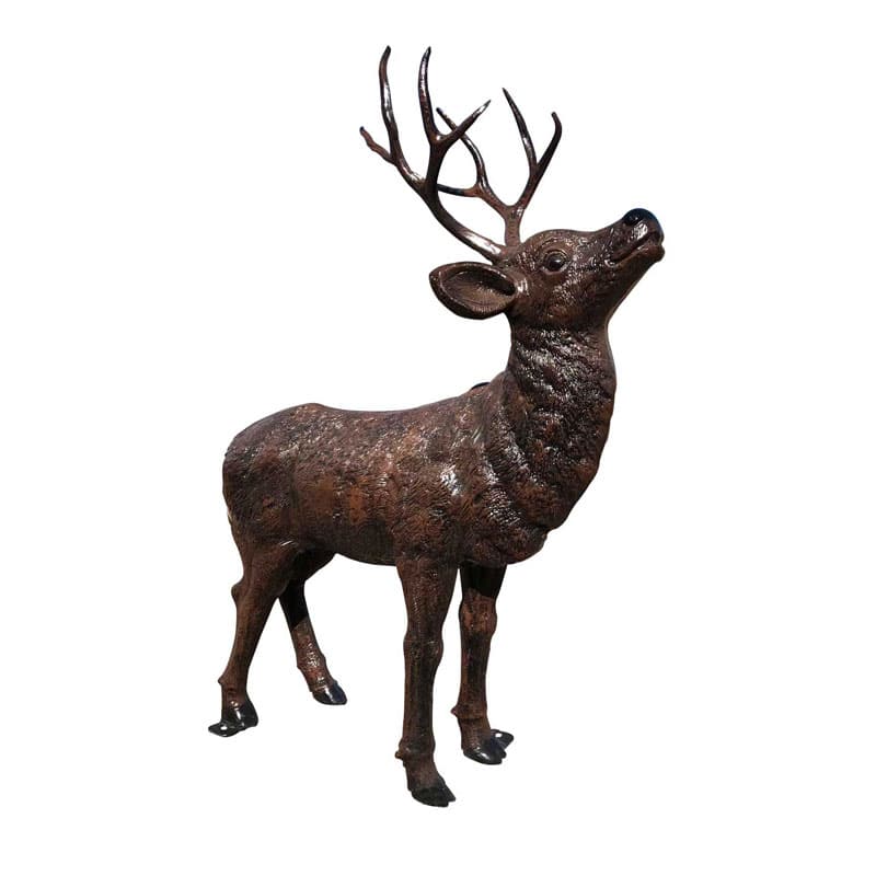 Standing Fawn with Horns Aluminum Garden Decor