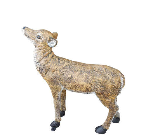 Standing Fawn Aluminum Garden Decor in Natural Color