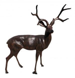 Family of Deer (Set C) Aluminum Garden Statues in Bronzed Finished Paint