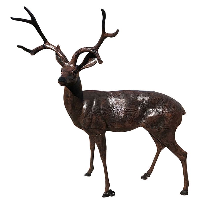 Family of Deer (Set B) Aluminum Garden Statues in Bronzed Finished Paint