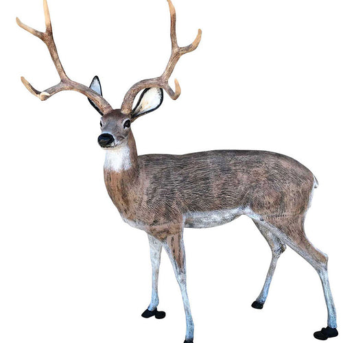 Large Deer Buck in Natural Color Aluminum Outdoor Statues